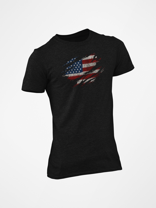 FYERRFIT USA Graphic Tee- Vintage Weathered Flag